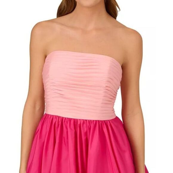 Liv Foster Strapless Taffeta Fit & flare Mini Dress Hot Pink size 6 Party Dress - Picture 3 of 8